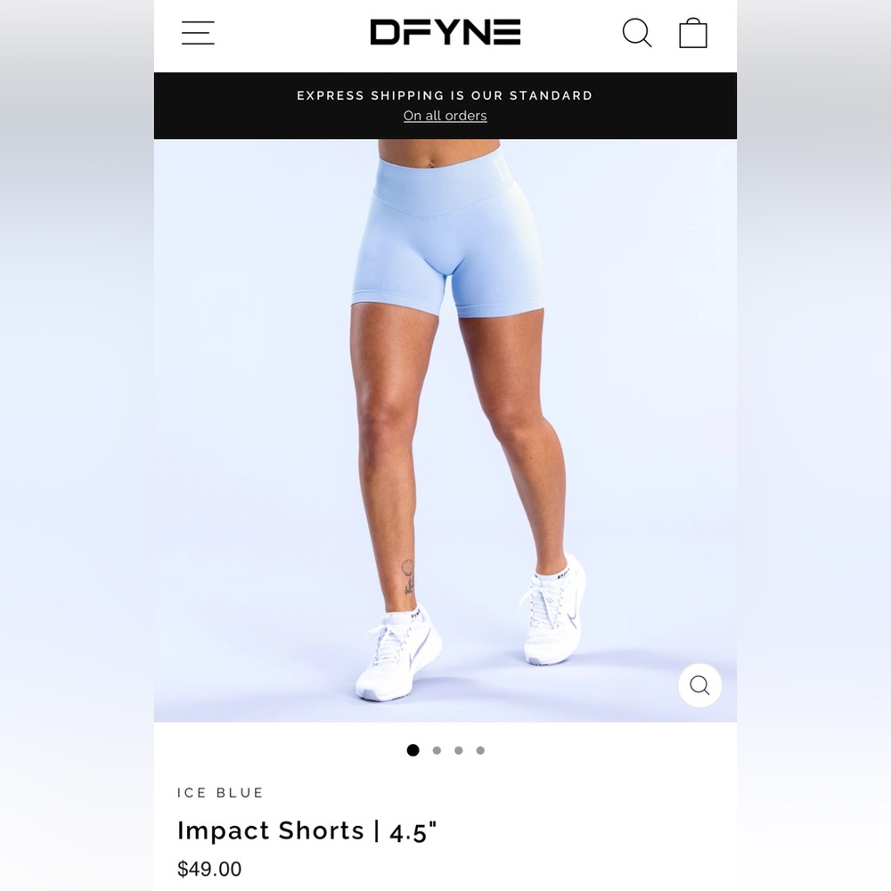 DFYNE impact shorts in ice blue 🩵🫐